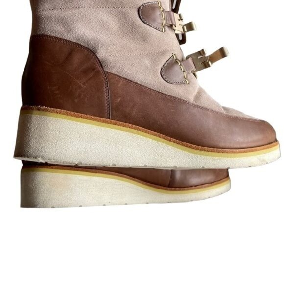 Cole Haan Lania Winter Boots Waterproof Shearling Clasp Leather Nike Air Size 9B - Picture 12 of 14